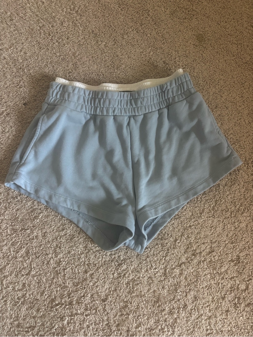 Daily Drills layered shorts in color “Mist”